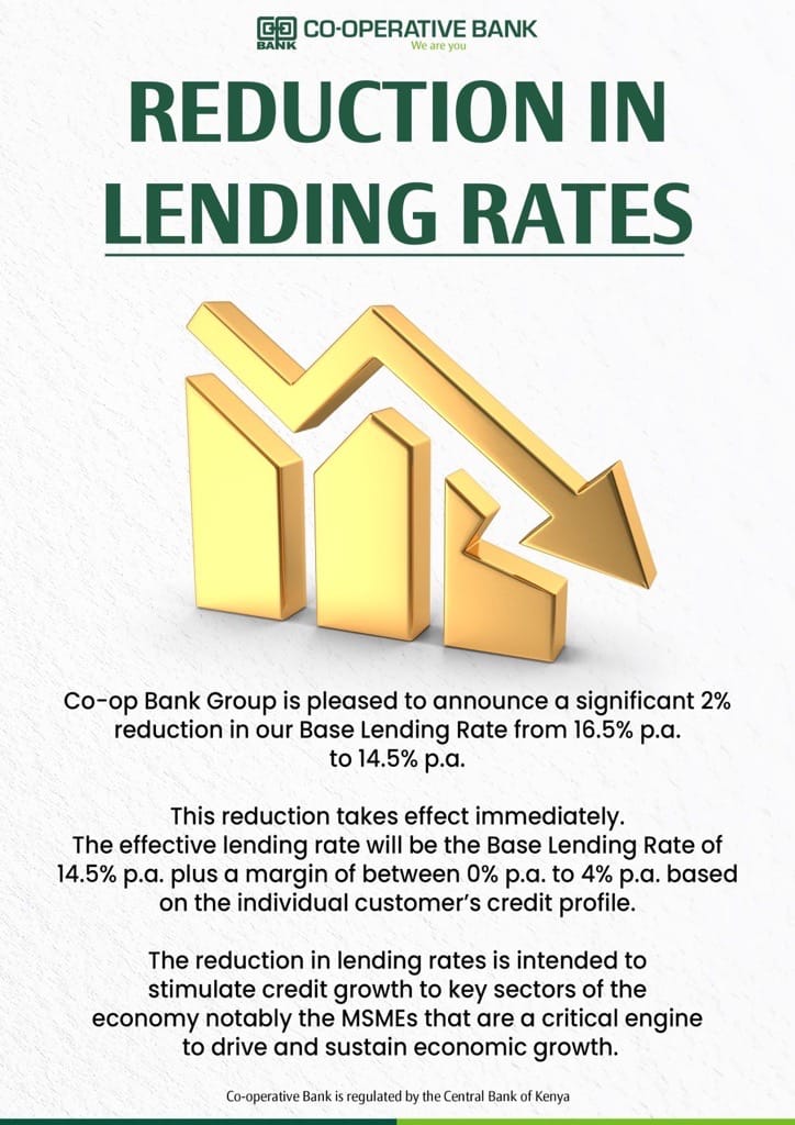 Reduction In Lending Rates by Co-operative Bank